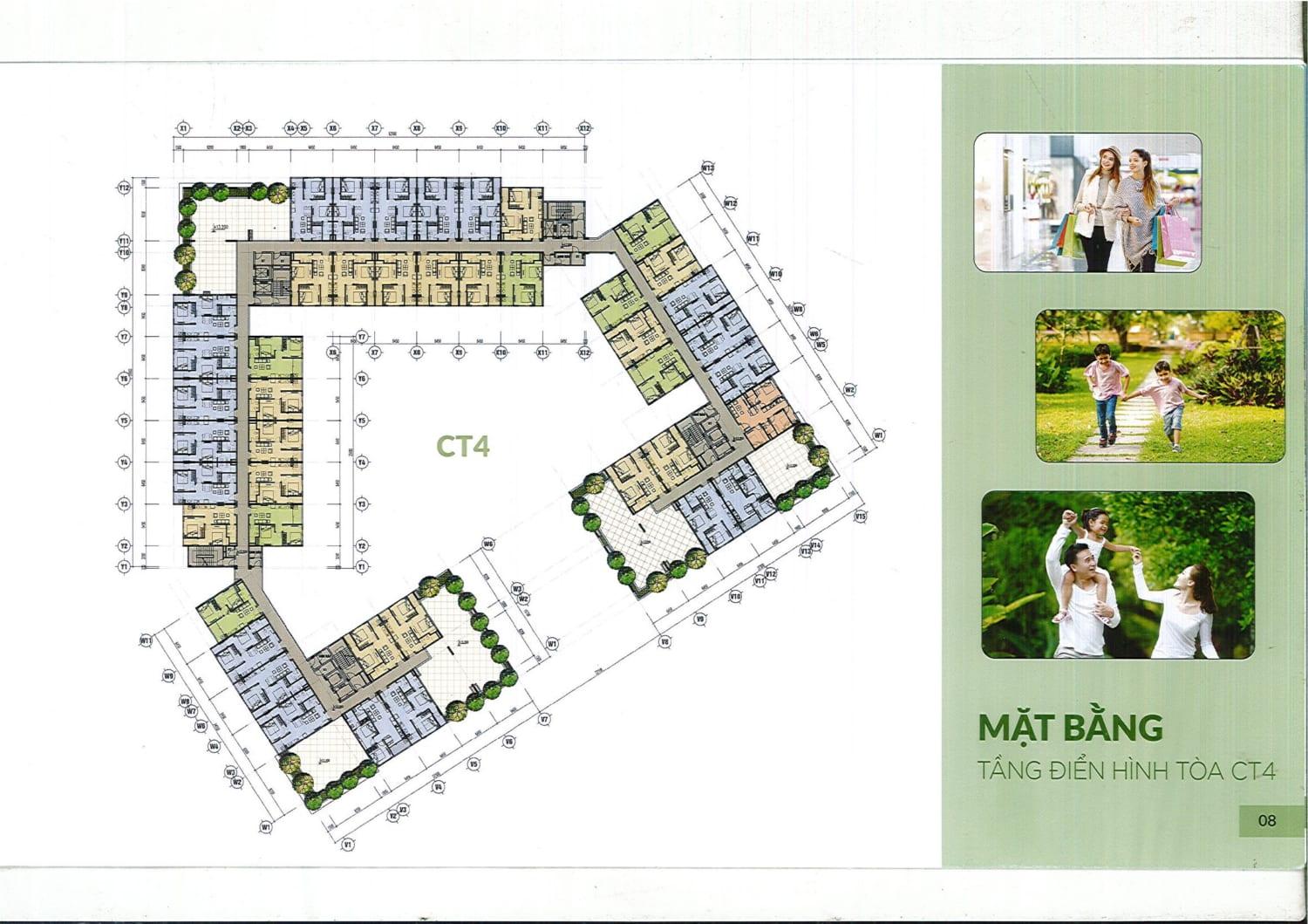 mặt bằng tòa CT4 chung cư Thăng Long Green City