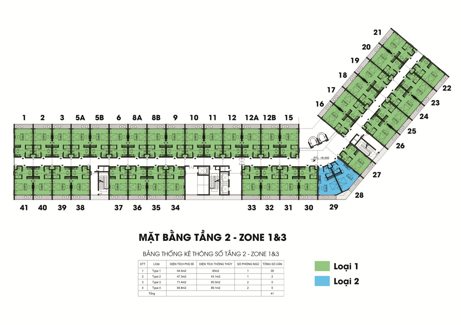 mặt bằng tầng 2