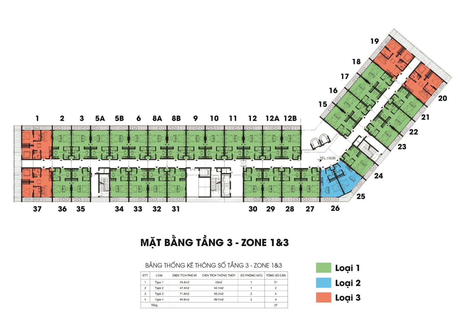 mặt bằng tầng 3
