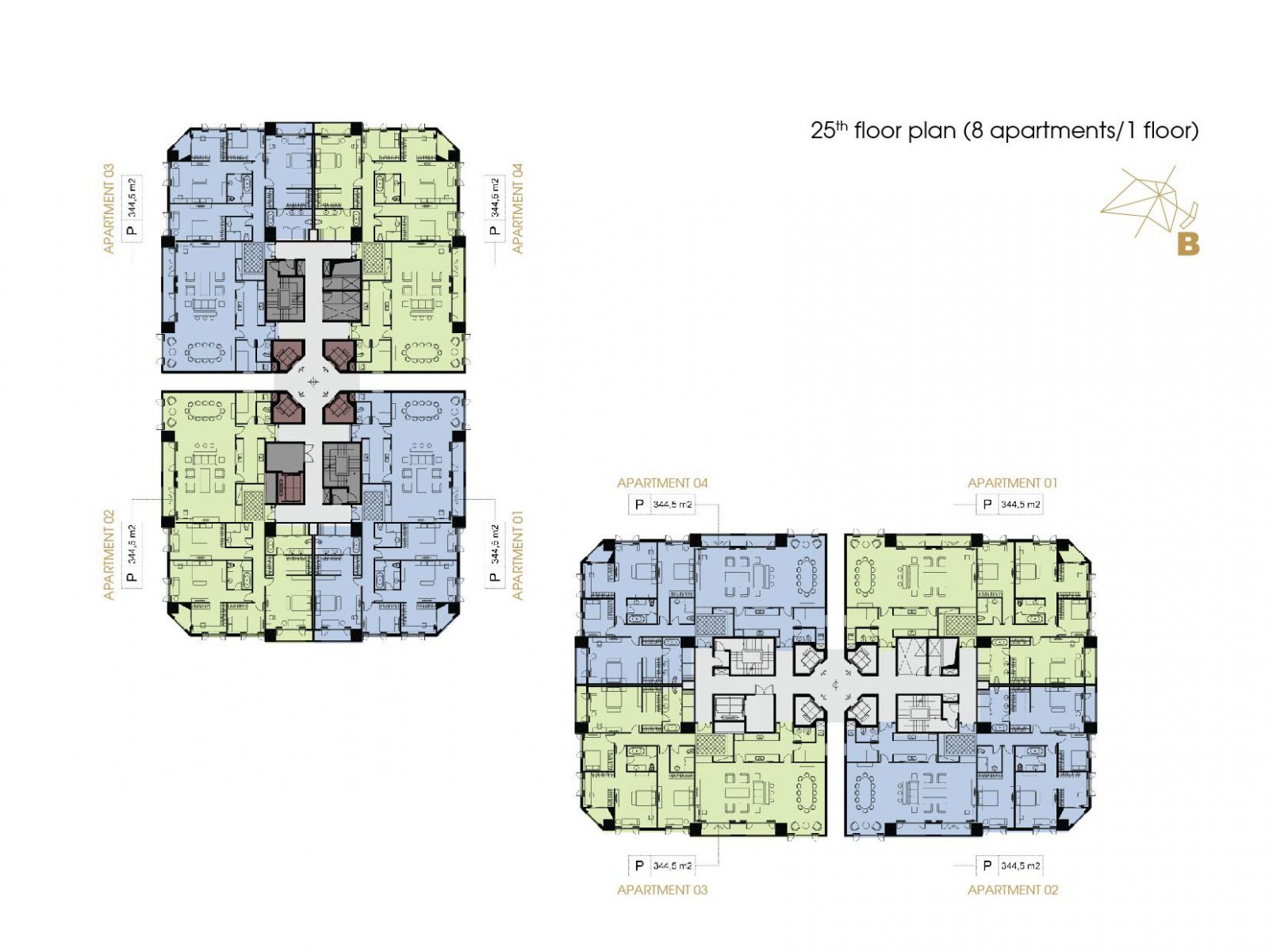 mặt bằng tầng 25