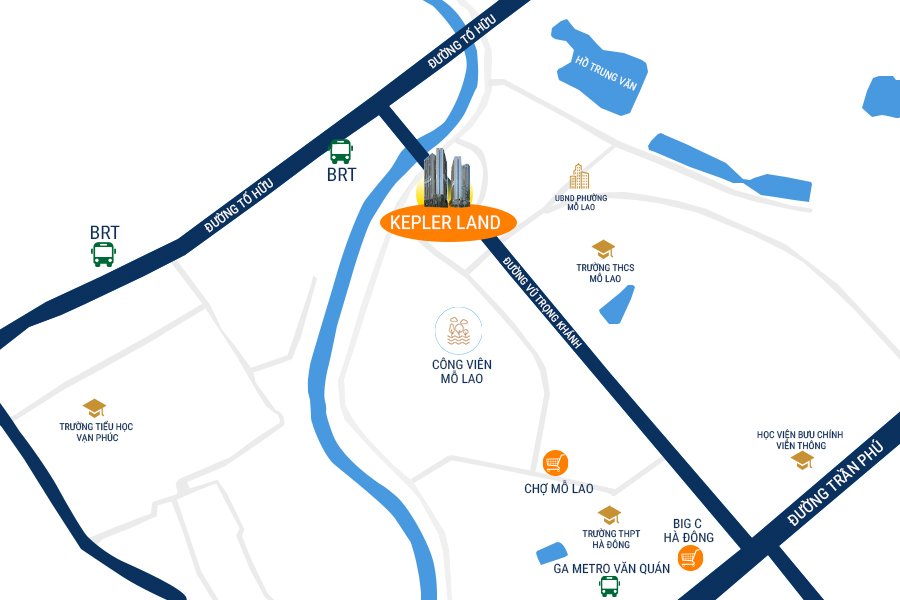 vị trí chung cư Kepler Land Mỗ Lao